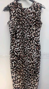 Calvin Klein Sleeveless Crew Neck Animal Print Scuba Sheath Dress Sz 4 - Picture 1 of 6