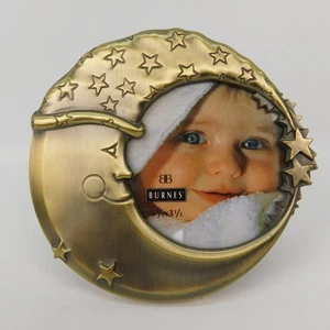 Burnes Moon Stars Nursery Metal Picture Frame Size 3 1/2" X 3 1/2" Engraveable - Picture 1 of 13