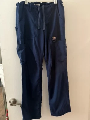 Koi Tech 工装磨砂裤女式 XS 普通海军蓝抽绳医疗 — 第 1/4 张图片