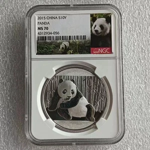 NGC MS70 2015 China 10YUAN Panda Silver coin 1oz Ag.999 - Picture 1 of 2
