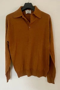 Vintage New WOT Byford, Hardy Amies Wool Polo Jumper England 70s Knit Sweater L - Picture 1 of 5