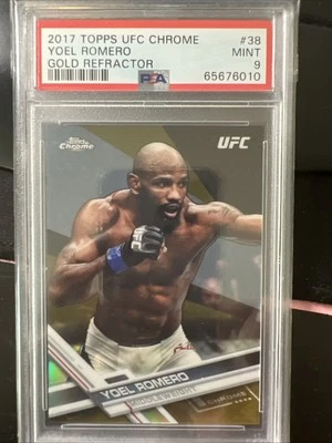 2017 Topps Chrome UFC Yoel Romero Gold Refractor /50 PSA 9 O - Image 1 of 2