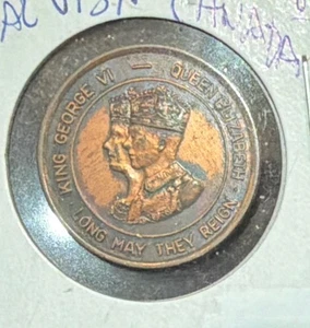 1939 Canada Jeton Souvenir-Royal Visit Of George VI & Elizabeth- Kinsmen Club - Picture 1 of 4