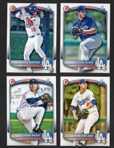 2025 Bowman 1st Bowman Dodgers Lot 4 Wright, Quintero, Jang, Tillero L.A Dodgers - Picture 1 of 2