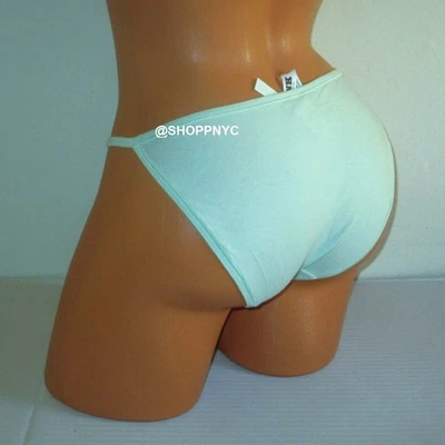 Victoria Secret ROSA Algodón Tanga Bikini Panty S M L XL Verde Menta Súper Suave Foto 1 de 4