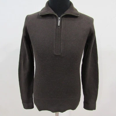 SACOOR BROTHER Quarter Zip Wool Jumper Brown Chest 40/42 Size L REF (Y13359) - Image 1 of 4
