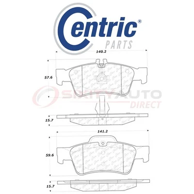 Centric Posi Quiet Disc Brake Pads w Shims for 2003-2013 Mercedes-Benz SL500 et - Image 1 of 4