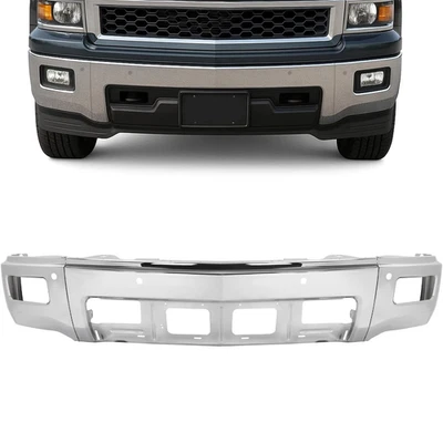 Chrome Front Bumper Face Bar For 2014-2015 Chevy Silverado 1500 With Park Assist - Image 1 of 4
