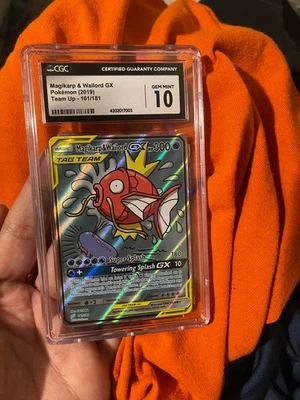 Magikarp & Wailord GX 2019 Pokemon #161 Sun & Moon Team Up Full Art *CGC 10* - Image 1 of 4