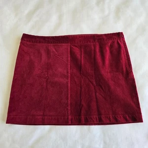 LOFT Plus Size 24 Short Red Corduroy Skirt Mini Miniskirt Holiday Party NWT - Picture 1 of 10