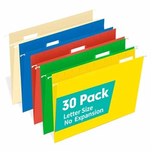Hanging File Folders, 30 Pack Letter Size Reinforced Hanging Folders, Designe... - Picture 1 of 7