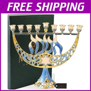 Hanukkah Menorah with Gold Accents - Crystal Embellishment - Picture 1 of 9
