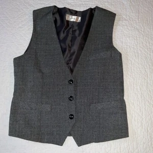 Mens VEST mens size S small costume Victorian Edwardian poly gray plaid - Picture 1 of 9