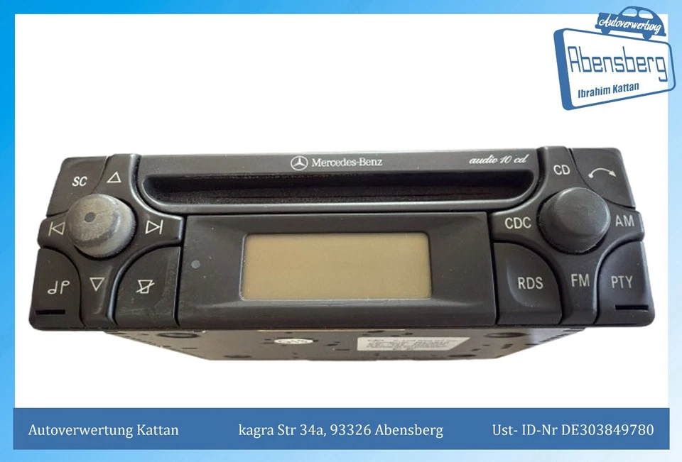 gebr. MERCEDES BENZ CD-Radio Autoradio mit Code A1708200386 MF2910 #3436 - Bild 1 von 4