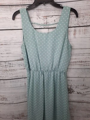 Vestido Everly Mujer Grande Azul Lunares Sin Mangas Corte en V Espalda Hasta la Rodilla Foto 1 de 4