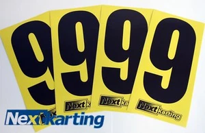  Kart 4 x Negro Número 9 sobre Fondo Amarillo - Envío Gratuito - MSA Legal-Rotax - Imagen 1 de 1