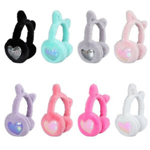 Autumn Winter Plush Sequins Heart Warm Earmuffs Outdoor Cold Protection EarCover