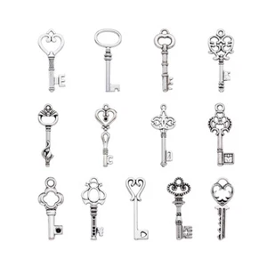 100g Tibetan Alloy Skeleton key Big Pendants Dangle Charm Antique Silver 28~46mm - Picture 1 of 5