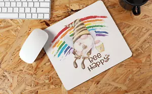 Bee Happy Rainbow Gnome Non Slip Mouse Mat / Mouse Pad - Picture 1 of 1