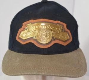 VTG 90s Brand New Budweiser Beer Limited Edition Metal Logo Strapback Hat Cap - Picture 1 of 11