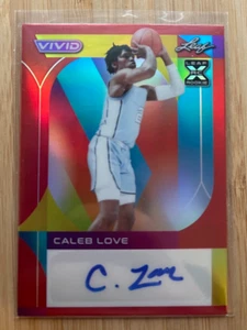 2023 Leaf Vivid Basketball Caleb Love RC Auto Autograph /35 Red - Bild 1 von 2