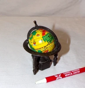 Sacapuntas Mapa Globo Tierra Mundo Metal De Colección Miniatura Casa de Muñecas Barco Ruta - Imagen 1 de 3