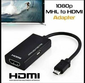MHL Micro USB to HDMI Cable TV Out Lead 1080p for Samsung, Sony, HTC & NOKIA . - Foto 1 di 2