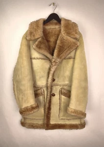 Cappotto vintage STRATOJAC uomo taglia 40 pelle di pecora shearling Yellowstone Rancher cowboy - Foto 1 di 12