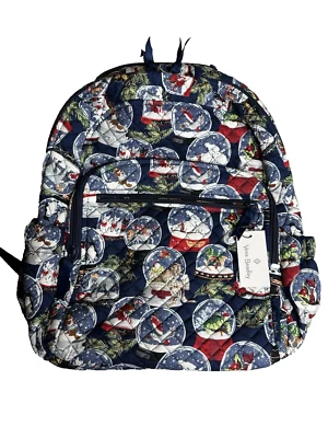 Vera Bradley SNOW GLOBES  17" CAMPUS Cotton Backpack NWT Retails At $125 - Image 1 of 4