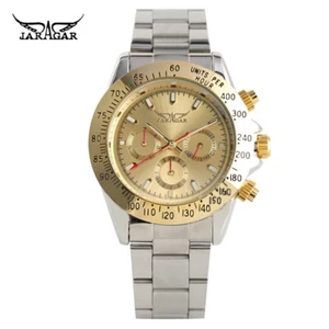 Jaragar Luxury Men Watch Gold Date Calendar Mechanical Watches Stainless Steel - Picture 1 of 13