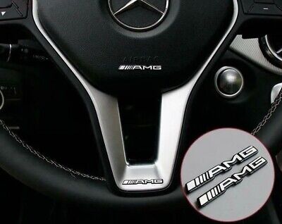 2 X Steering Wheel Badge Logo Emblem Sticker For Mercedes AMG • 7.04€