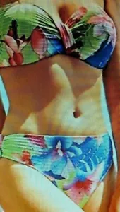 NURIA FERRER Trägerbikini Formbügel blau-grün-rosa Größe 38 40 42 Cup C NEU A22 - Bild 1 von 3
