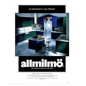 1990 Allmilmo Kitchen Print Ad Paper Magazine Clipping Vtg 90s Home Design Bath - Picture 1 of 6