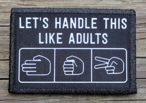 Let's Handle This Like Adults Morale Patch Hook and Loop Army Funny 2A Gear - Bild 1 von 2