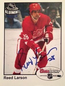 REED LARSON Former Red Wings, Minnesota North Stars & NHL Hall Of Fame (1996)
