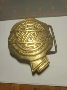 Vintage Chrysler Solid Brass Belt Buckle #389 - Picture 1 of 2