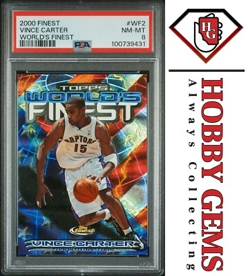 VINCE CARTER PSA 8 2000-01 Topps Finest World's Finest #WF2 - Image 1 of 2