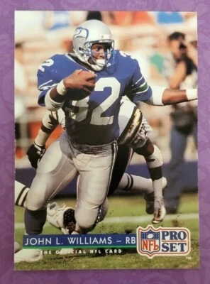 1992 Pro Set #332 John L. Williams Seattle Seahawks Football Card - PC Quality - Image 1 of 2