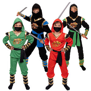 Halloween Ninja Kostüm Kinder Kind Jungen Ninjakostüme Junge Jungs grün