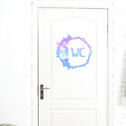 Bathroom Door Sign WC Decal Luminous Floral Sticker Decorative Signs