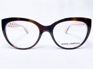 NEW Dolce & Gabbana DG3201 2872 Womens Havana/Red/White Eyeglasses Frames 53/18