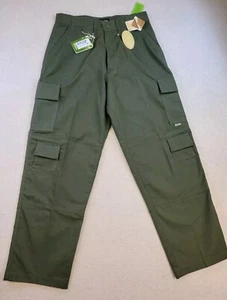 Pudala Uniforms Hombres RipStop Verde Carga Pantalones 34X 31 Expansor Cintura ¡NUEVO! - Imagen 1 de 19