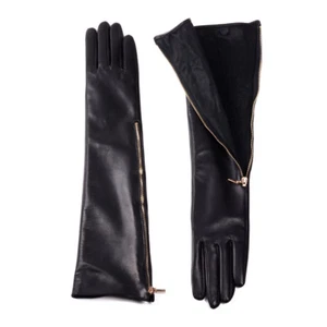 45cm Women's Real leather zipper Middle-long Evening gloves Customizable gloves - Picture 1 of 12