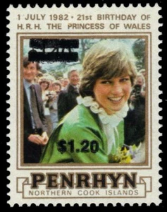 PENRHYN ISLAND 252 (SG318) - Prinzessin Diana "Provisional" (pa43240) - Bild 1 von 1