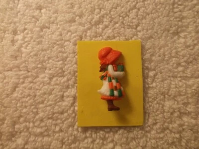 Holly Hobbie Pin Vintage Colorful Resin 1983 American Greetings Hong Kong VGC - Image 1 of 4