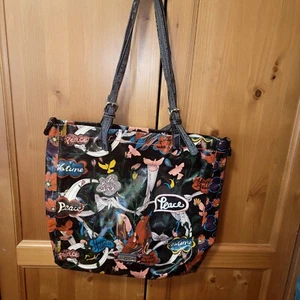 GORGEOUS LARGE SAKROOTS ARTIST CIRCLE PEACE TOTE BAG Hobo, Hippie, - Picture 1 of 5