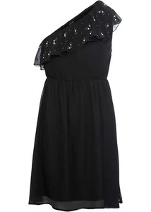 Ein-Schulter Kleid Gr. 36 Schwarz Cocktailkleid Kurzes Partykleid Abendkleid Neu - Bild 1 von 1