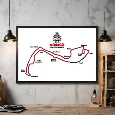 MONACO Grand Prix Race Track Poster Formula History Wall Art Print F1 Fans Gift - Image 1 of 2