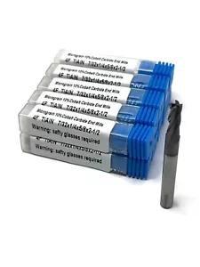 10 Stck. 7/32 Zoll Vollhartmetall Quadrat End Fräser, 4 Flöte, TiAlN beschichtet, 1006-TN-732 - Bild 1 von 3