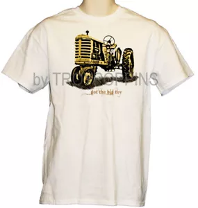 1-GOT THE BIG TOY YELLOW TRACTOR FARMER WORK WEAR GEAR GRAPHIC PRINTED T-SHIRT - Picture 1 of 5